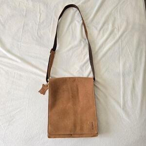 Leabags Men's Messenger Bag 100% Leather Shoulder Strap Flap Brown